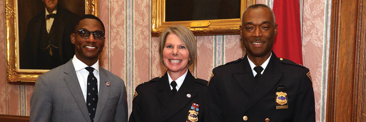 Mayor Bibb, Dorothy Todd and Chief Drummond