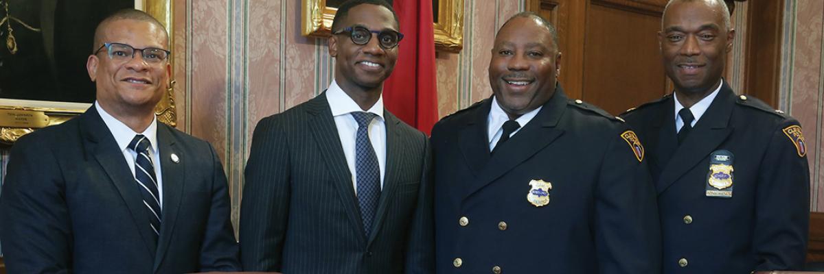 Chief Howard, Mayor Bibb, Ali Pillow, Chief Drummond