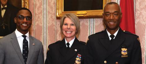 Mayor Bibb, Dorothy Todd and Chief Drummond