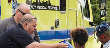 EMS Giving out Bags to Cleveland Youth