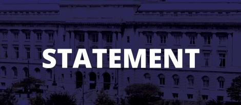 Blue Graphic that says Statement