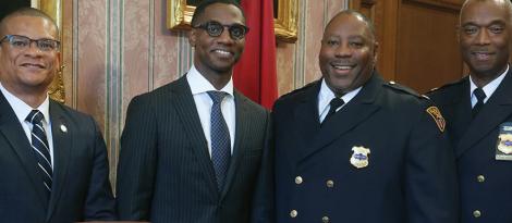 Chief Howard, Mayor Bibb, Ali Pillow, Chief Drummond